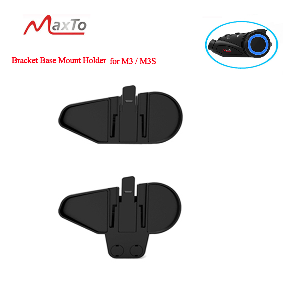 Maxto  m3 m3s hörlurar med dubbla mikrofoner + fäste, bashållare, headsetklämma för motorcykel, bluetooth-hjälmintercom