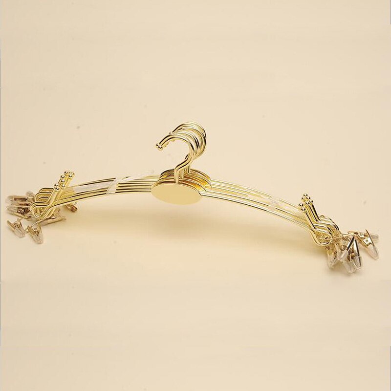 Sainwin 10 st/lot 28cm metallgalgar för klädsel byxor klämma underkläder bh galgar trosor klämmor klädhängare  (30 st burk logotyp): Guld-