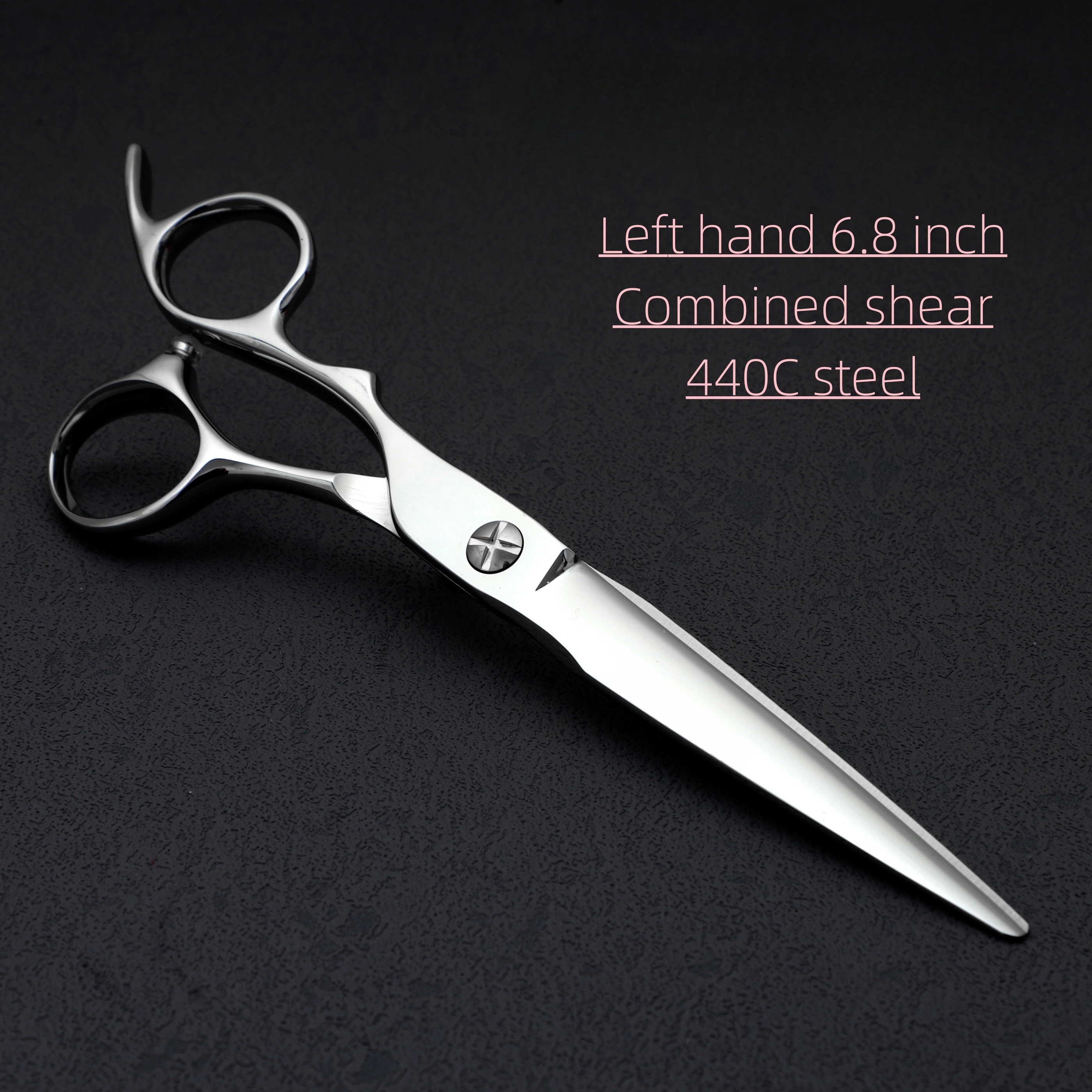 Ciseaux de coiffure main gauche, ciseaux de barbier professionnels, outils de coupe de cheveux de salon de coiffure en acier 440C, ensemble de 6.0-6.5-6.8 pouces