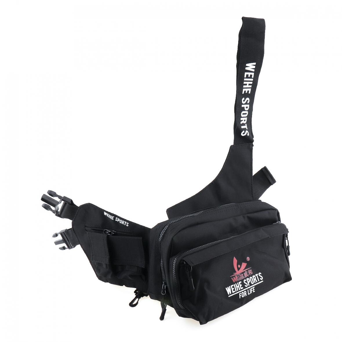 Bolsa de cintura de mensageiro de 3 camadas, grande capacidade, durável, de nylon, à prova d'água, para isca de pesca, equipamento de pesca, bolsa para armazenamento