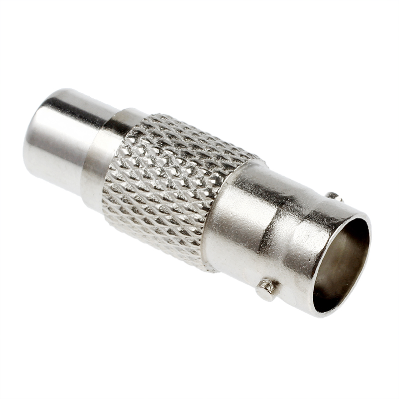 Srebrny Adapter BNC (żeński) do RCA (żeński)