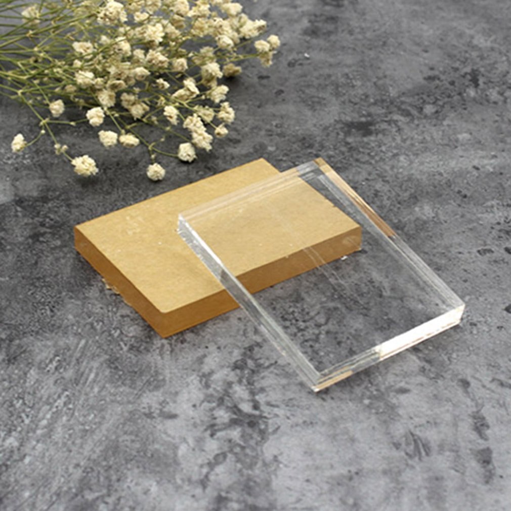 Lightweight Transparent Acrylic Stamp Block Rectangular Shape DIY Scrapbooking Color Process Stamp Block Tools
