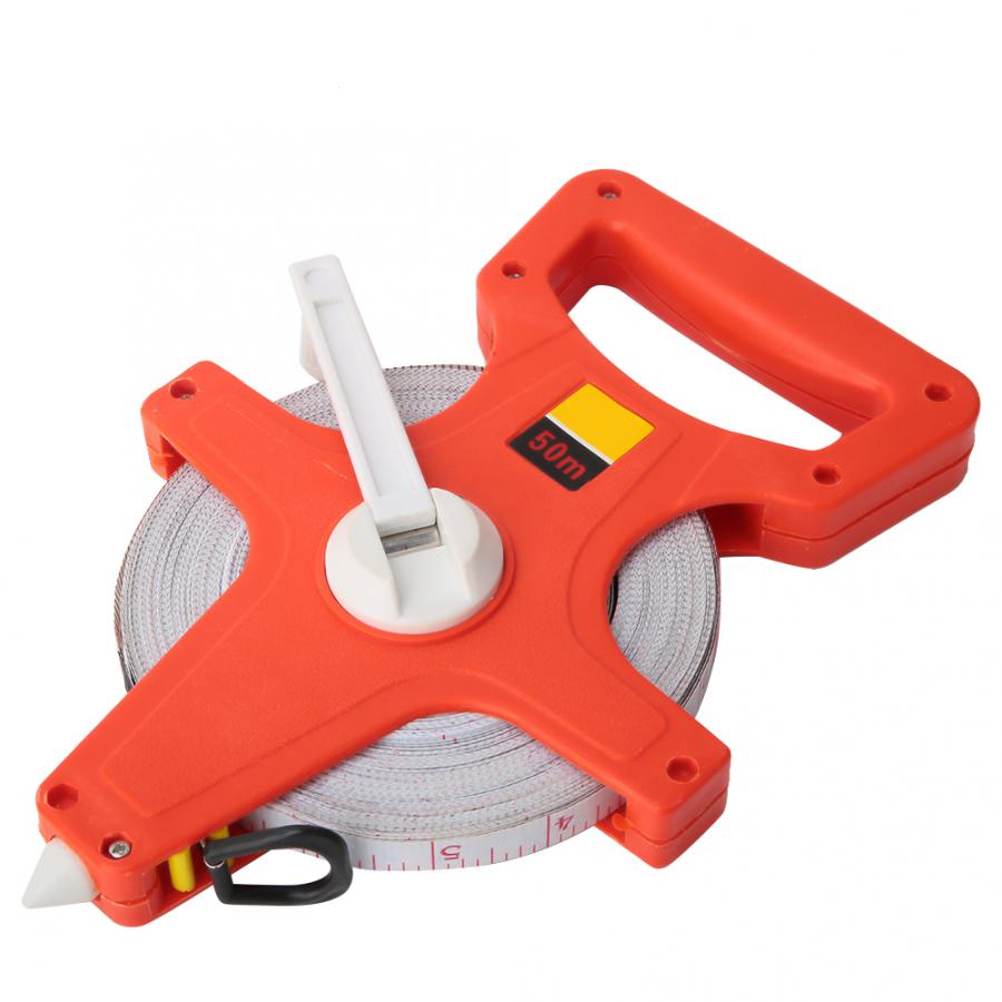 50m Thickened Hand Stainless Steel Open Reel Tape Measure Measuring Ruler Tools