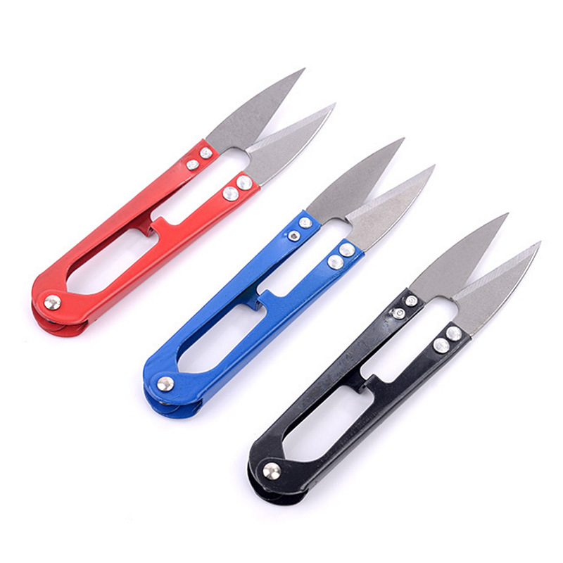 Poratble Metal Mini Tailor Scissor Cross Stitch Yarn Crafts Sewing Home Tool Small U Scissors School Office Household Cutter