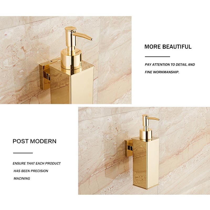 Soap Dispenser Stainless Steel Hand Liquid Soap Dispenser Squeeze Wall Mounted Soap Dispenser Hotel Bathroom Square