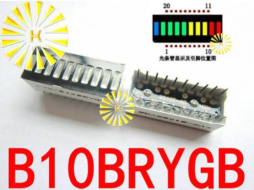5PCSx 10 segmento verde rojo azul amarillo Jade Verde blanco tubo Digital LED Bar 10*25mm Módulo de pantalla B10G B10R B10BB