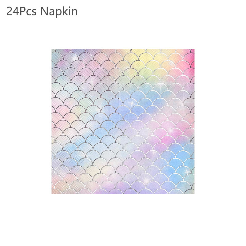 Zeemeermin Feestartikelen Zeemeermin Servies Set Shell Papieren Bord Cup Servet Kleine Zeemeermin Verjaardagsfeestje Decoratie Babyshower: Mintgroen