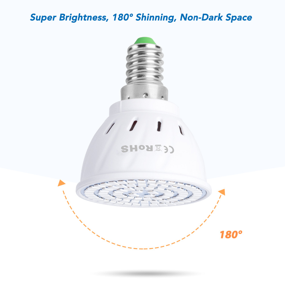 Voksende ledet phyto lampe  e27/gu10/MR16/e14/b22 220v lys ledet til hydroponics voksetelt innendørs rød blå ledet planter vekst lampe