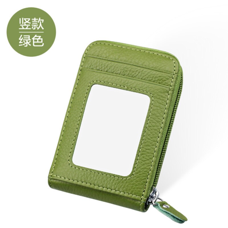 LKEEP-Mini cartera Vintage Unisex para hombre y mujer, monedero, tarjetas, portadores de identificación, PU sólido, billetera de cuero,: Green