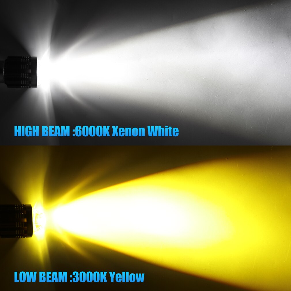 Bombillas LED para faros delanteros de motocicleta, focos de luz H4 BA20D H6, CSP, lente de 10000LM, blanco, amarillo, Hi Lo, 12V, accesorios para Motos, Led antiniebla, 1 ud.