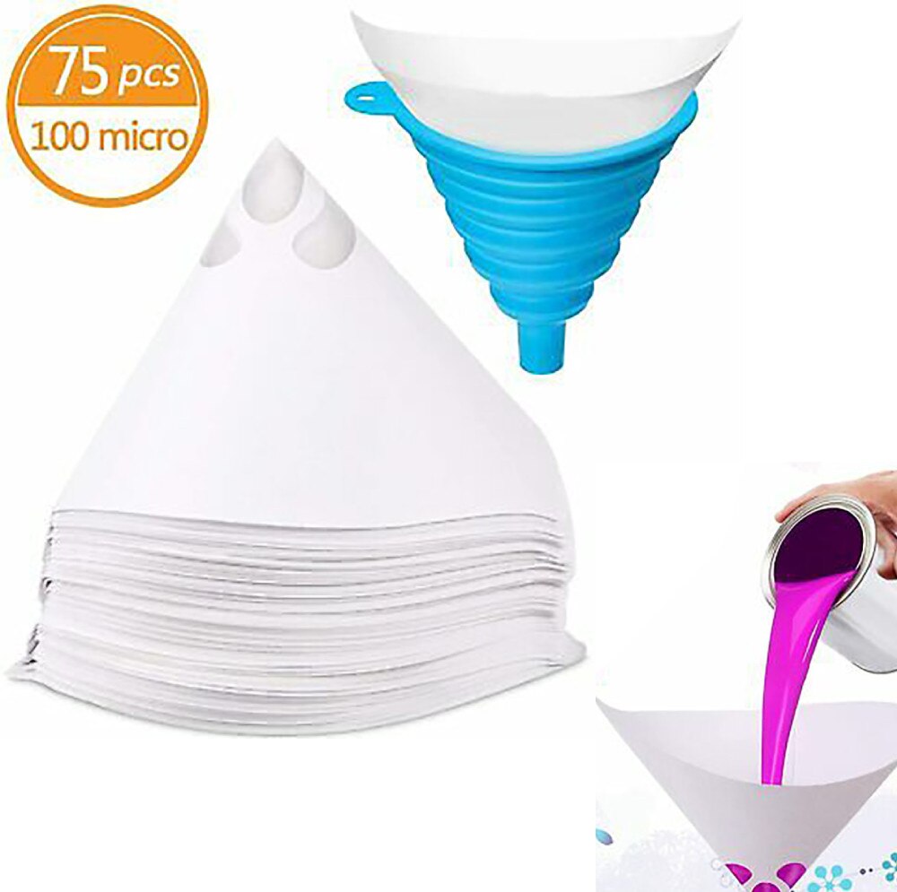 100 Mesh Filter Strainer 75 Pcs Disposable Filter Paper & Nylon Set Strainers