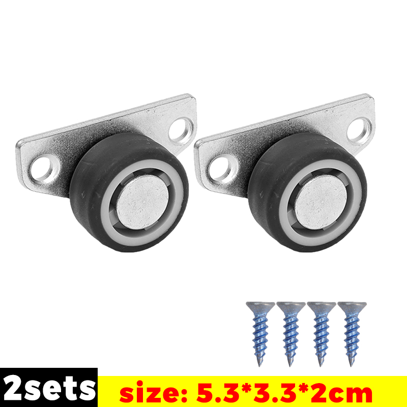 1/8Sets Side Mount Caster Wheels Mini Silent Rubber Furniture Castors Directional Cartwheels For Trolley Drawer Kitchen Cabinets: Silver