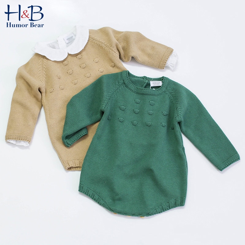 Humor Beer Baby Trui Kleding Winter Herfst Zuigeling Baby Meisje Pop Kraag Breien Jumpsuit Romper Lange Mouw Kinderen Outfit