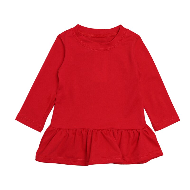 T-shirt à manches longues pour petites filles, couleur unie, , printemps