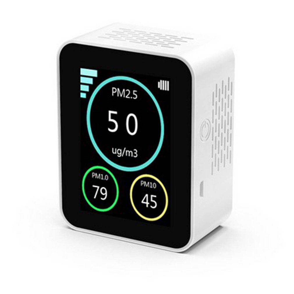 Without Wireless Digital PM2.5 PM1.0 PM10 Temperature Humidity Haze Content Dust Detection Air Detector: Purple