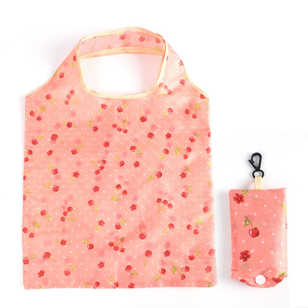 Lady Foldable Recycle Eco Shopping Bag Reusable Shopping Tote Bag Floral Fruit Vegetables Food Beach Shopping Travel Bag: 9