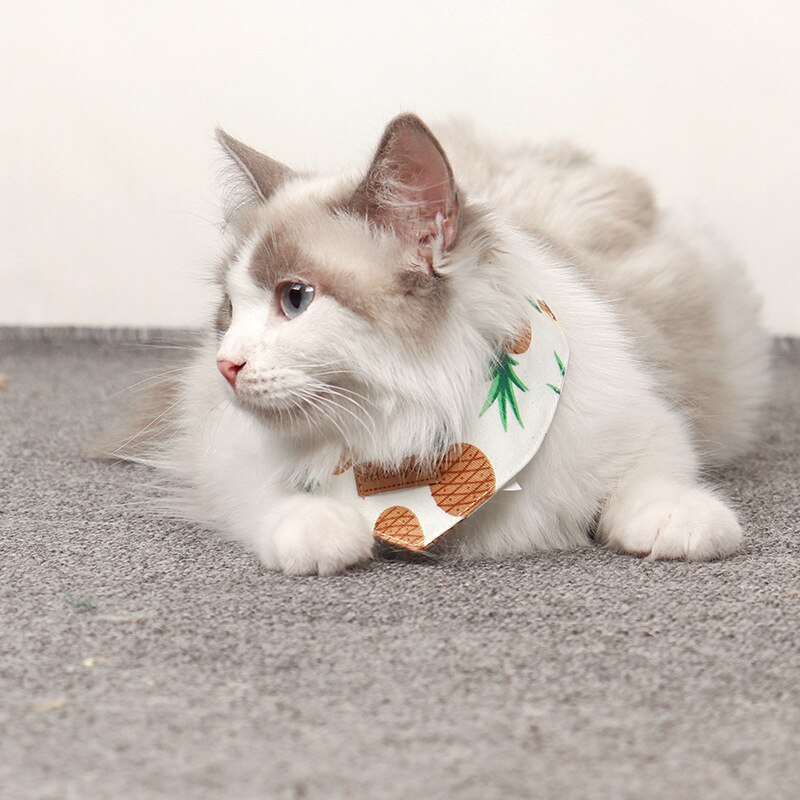Cats Scarf Adjustable Pet Dog Collars Neckerchief Kitten Eating Bibs Cat Saliva Towel Pet Accessories