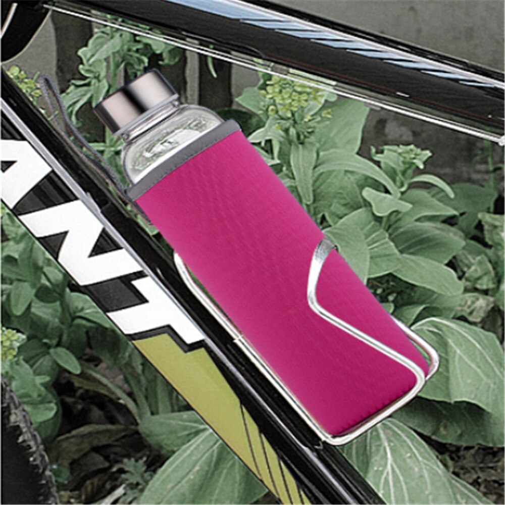 Water Bottle 360/420ml Cute Sport Glass Bottle with Bag Kawaii Eco Friendly Child Bottle Fitness Bike Travel Bottle for Water