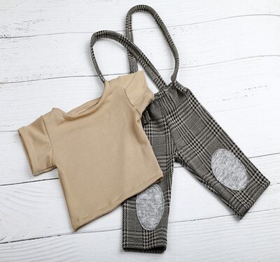 0-1M Neue Geboren Baby Kleidung Mädchen Jungen Hut Plaid Kostüm Wenig Gentleman Neugeborenen Fotografie Requisiten Foto Studio zubehör Hosen: 4