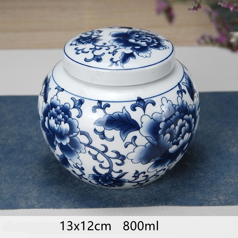 Multifunction Tieguanyin Sealed Containers Chinese Blue and White Porcelain Ceramics Tea Caddy Tea Bag Household Storage Box