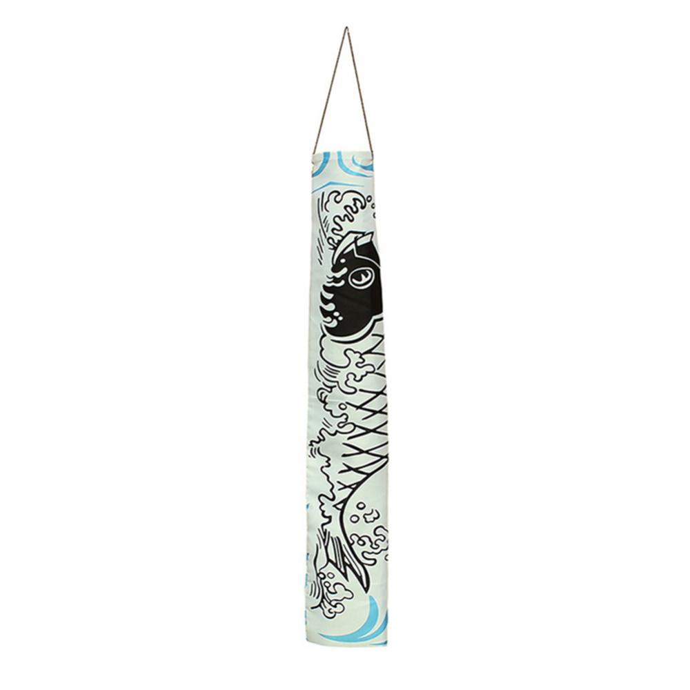 Calcetín de viento de pez de dibujos animados, de 70/140cm, Koinobori japonés: 70cm Black White
