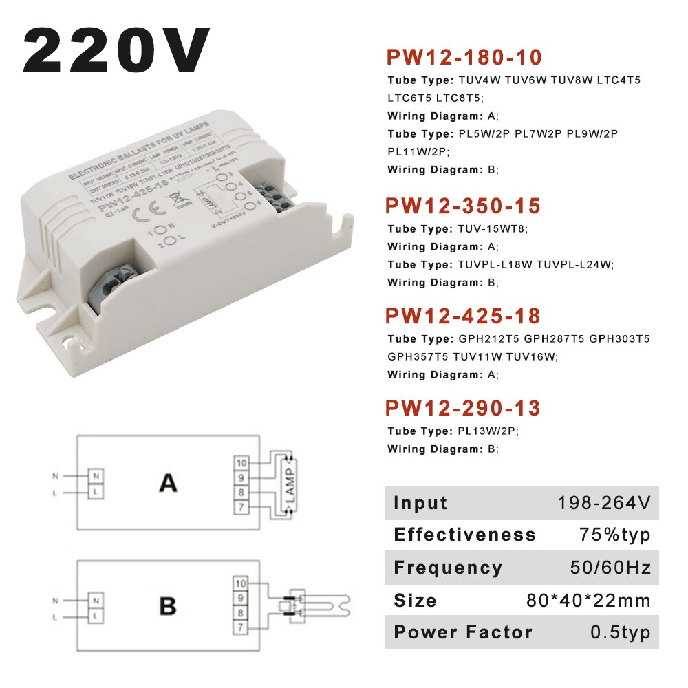 220V 4-18W Universele Elektronische Ballasten Voor 2G7 G23 Uv Lamp Buis G10q Ultraviolet Kiemdodende Lamp G5 uvc Steriliseren Lichten