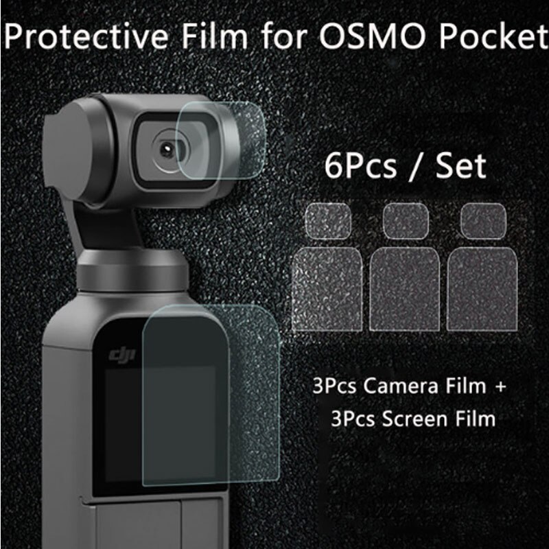 3- pakks beskyttelsesfilm og linsefilmsett til osmo lomme håndholdt gimbal lommekamera beskytter tilbehør