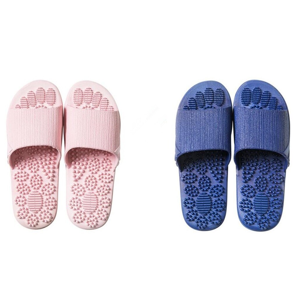 4x Indoor Vouwen Strand Schoenen Zachte Ademend Voet Massage Slippers Sandalen: pink blue