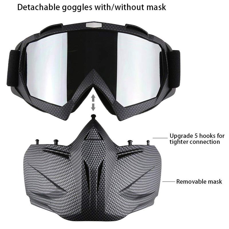 Motocross glasögon helmask motorcykel mask ögonkläder avtagbart ögonskydd glas för vindtät vintage hjälm motorcykel utrustning