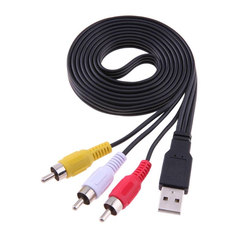 Usb av muunnin kaapelit video audio av kaapeli linja uros a  to 3 rca av tv sovittimen liitin johto kaapeli hd tv dvd  mp3 1.5m