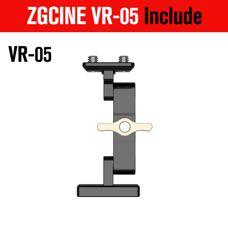 ZGCINE VR-01 VR-02 VR-05 V Mount Battery Plate W/ Rod Clamp standard V Lock battery plate adapter with automatic Lock protection: GRAY