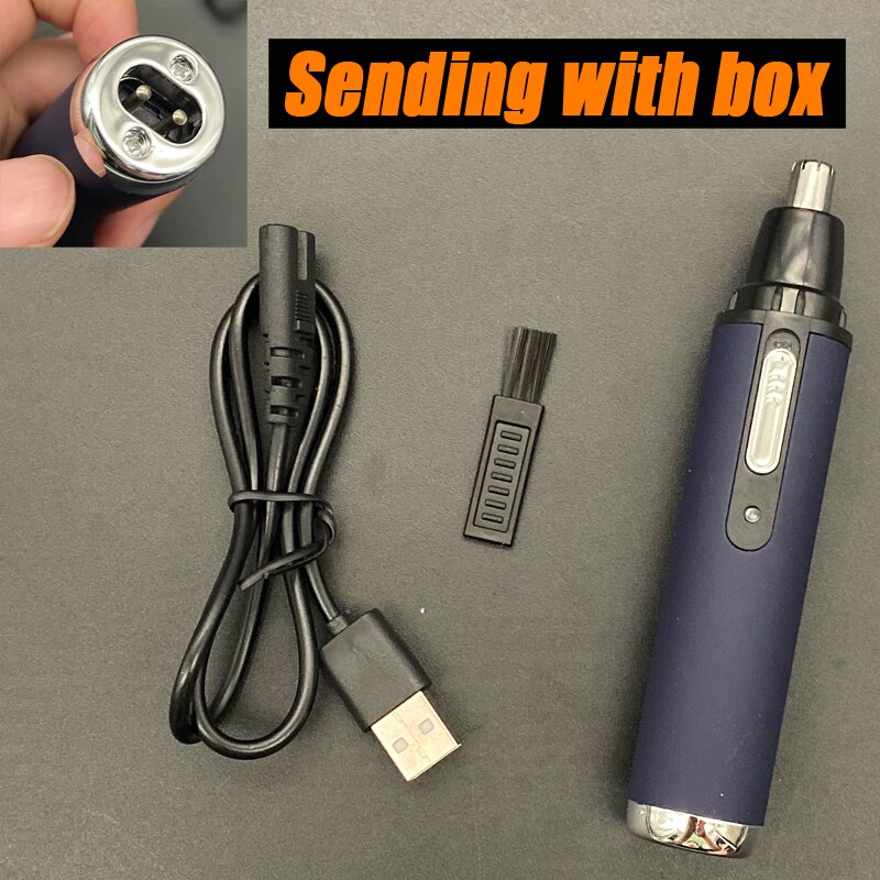 afeitado eléctrico oído, nariz Trimmer cuidado facial, nariz Trimmer pelo para los hombres afeitado maquinilla de afeitar la barba de la máquina de limpieza de: blue with box
