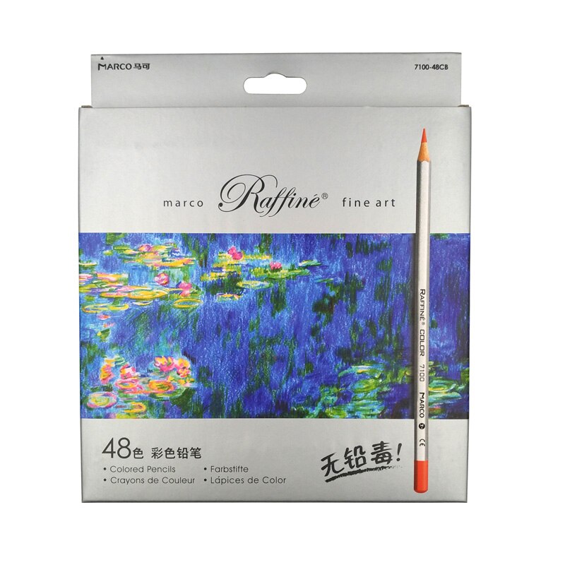 Marco Raffine Colored Pencils 72 Colors Drawing Sketches lapis de cor profissional Secret Garden Coloring Pencil School Supplies: 48 Colours CB