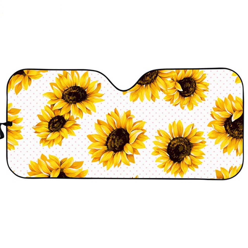 Éblouissement de soleil de bloc d'ajustement universel d'ombre de soleil automatique de tournesol jaune/UV/chaleur gardez votre couverture fraîche d'impression florale de fleur de soleil de bloqueur de voiture: KEA707034HC