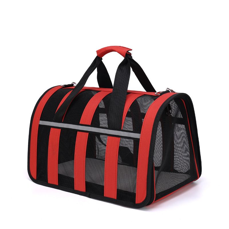 Pet Carrying Case Bag Comfortable Space Capsule Portable Cat Handbag Breathable Dog Out Bag Strap Carrier Travel: Red / S