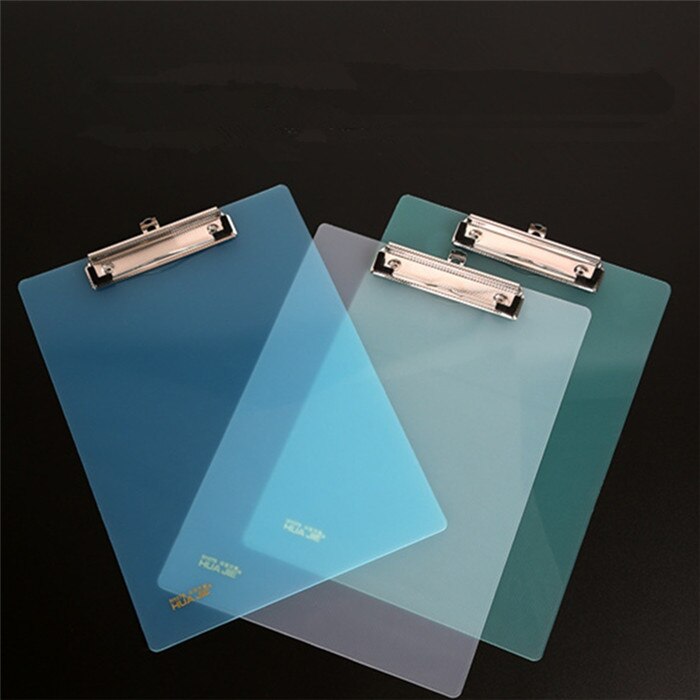 A4 Translucent Plastic Clipboard Bill Clip Mat Writing Splint Hanging Folder Painting Pad Board School Office Business Supply: A4 Clear White1pc