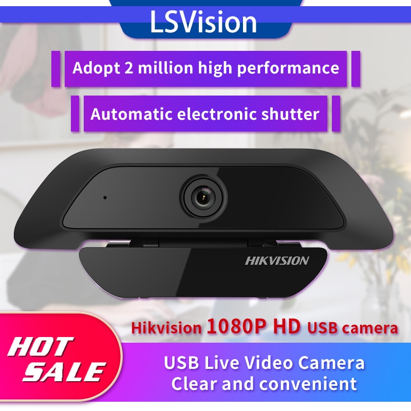 Hikvision DS-U12 Full Hd 1080P Usb Webcam Met Microfoon Computer Camera, Flexibele Voor Laptops, Desktop Webcam Camera