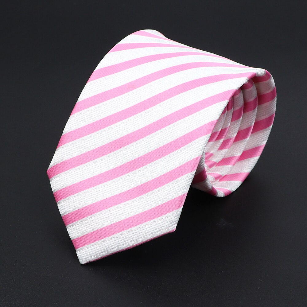 Corbata de punto a rayas para hombre, corbatas suaves clásicas de , tejido Jacquard de poliéster, accesorios de uso diario, Azul, Negro, Rojo, rosa,