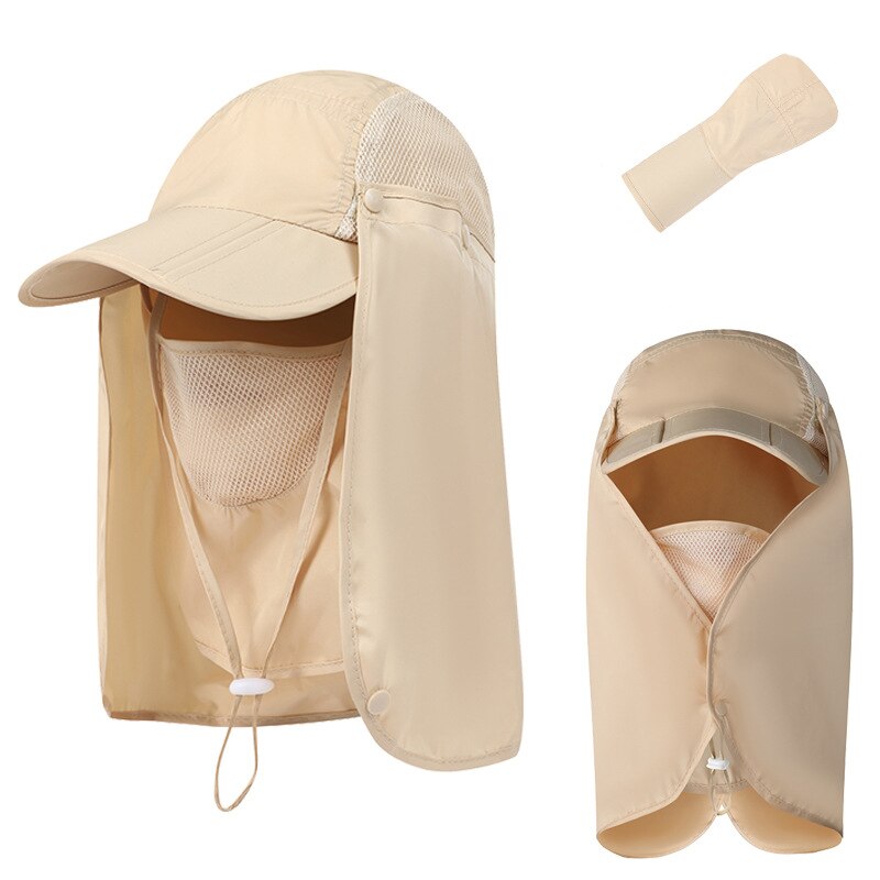 Unisex Collapsible Sunhat Summer Outdoor Quick-drying Sunscreen Fisherman Hat Fishing Breathable Sun hats Female Face Mask