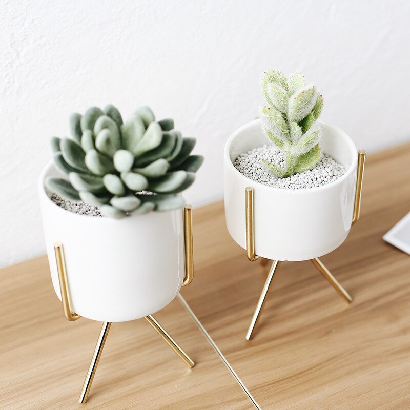 Nordisk stil keramisk jern kunst vase minimalisme blomstervaser boligindretning grøn plante urtepotte kaffehus stue