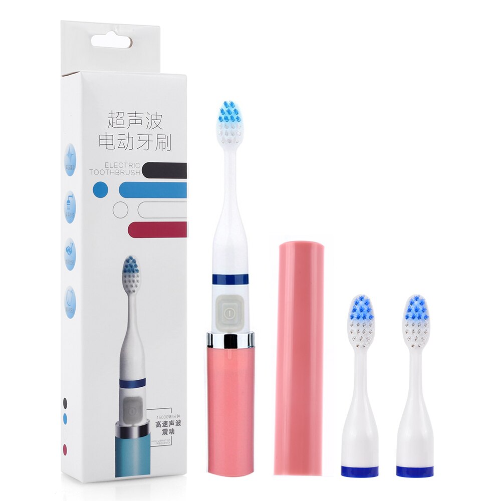 Electric Toothbrush buy one get one Waterproof Sonic Toothbrush Portable Travel Toothbrush with Replaced Heads Oral Care: Pink-3 head