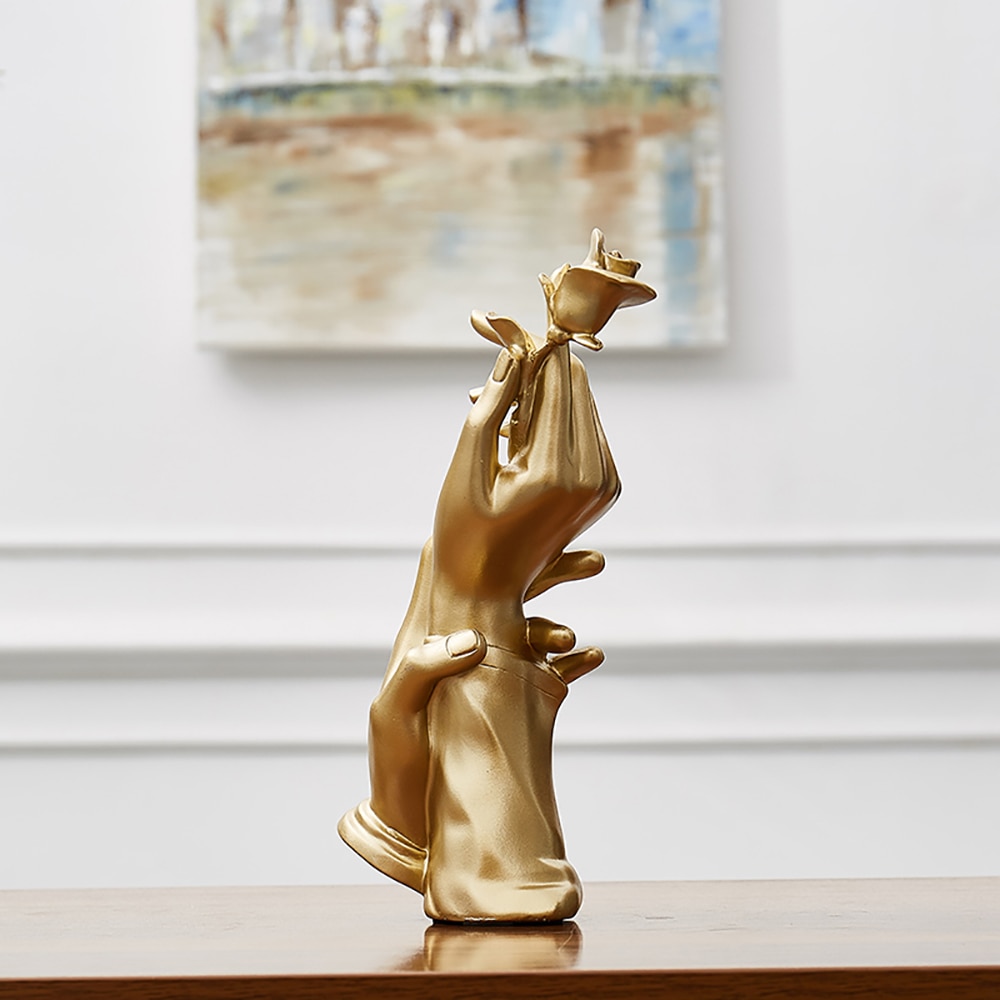 Europa stil harpiks abstrakt skulptur boligindretning tilbehør moderne kys par statuer stue indretning kærlighed bryllup