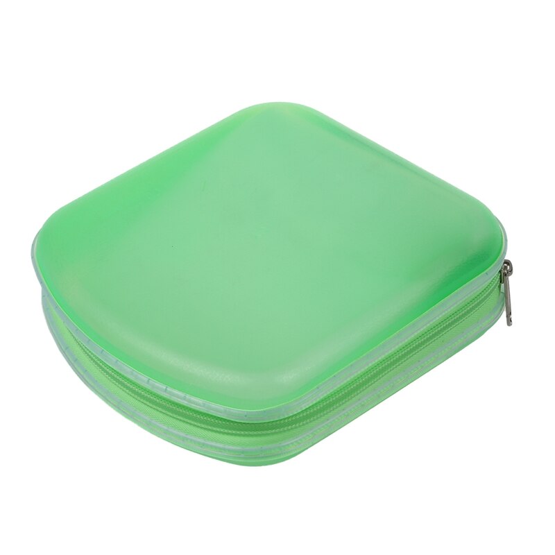 Étui de rangement pour 2x 40 cd dvd vcd dj, boîtier rigide, portefeuille, sac de transport (vert et noir)