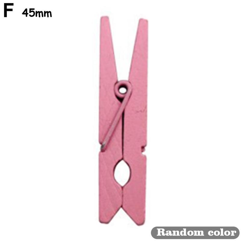 30pcs Natural Wooden Clothes Pegs Clothes Clips Wood Clamp DIY Photo Paper Peg Clothespin Craft Wooden Clip: 45mm Multi-color