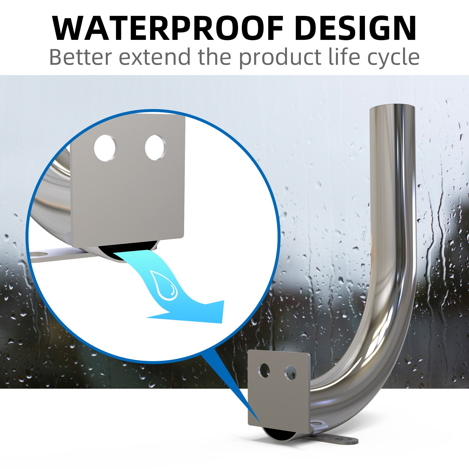 Antenna Bracket Support 2G 3G 4G Outdoor antenna Long Shape 240*160mm Stainless Steel Wall Balcony Roof Mounted Antenna Pole