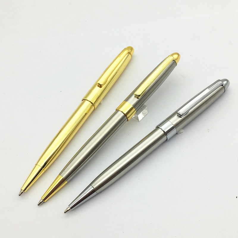 Luxury stationery pen silver and gold trim mont business style ballpoint pen mb for school supplies ON78422