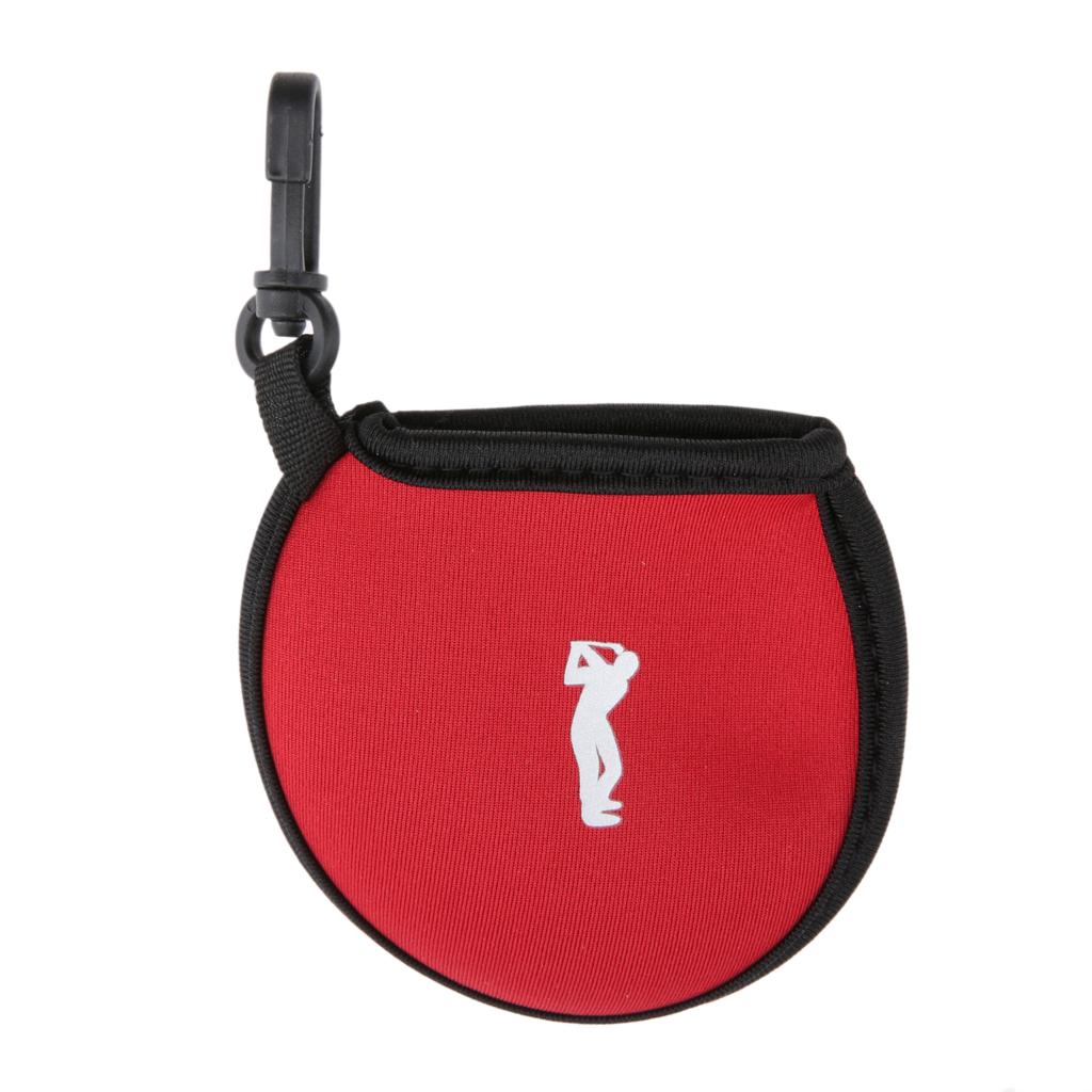 Bolsas portátiles de neopreno para pelotas de Golf, soporte de tee de Golf, bolsa de almacenamiento con Clip de cintura pequeña, soporte de hasta 2 pelotas para accesorios de entrenamiento: Red