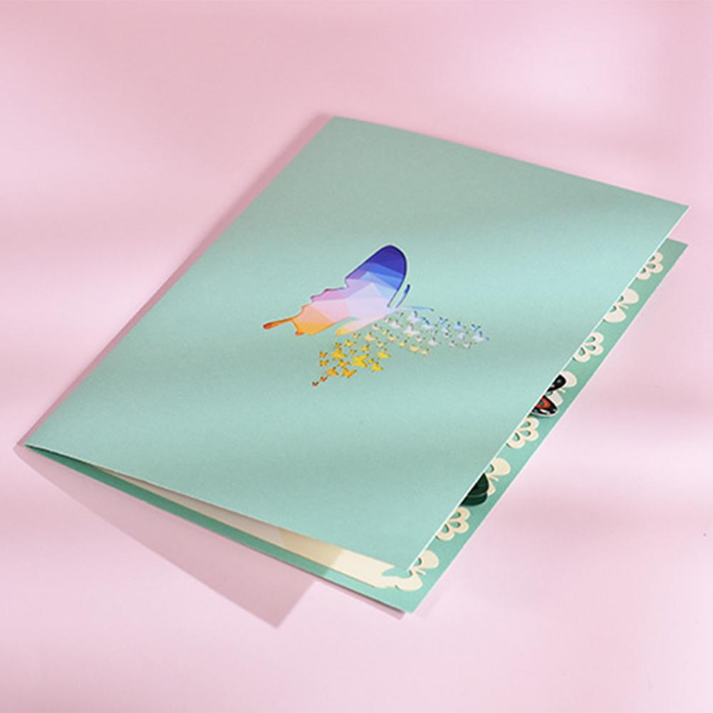 3D Butterfly Birthday Card for Kids Children Cute Animal Pop-Up Greeting Cards Baby Shower