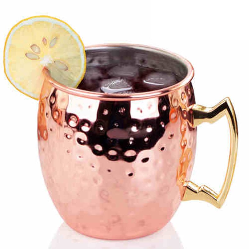 Dungri India massief koper Moscow Mule kop gehamed art kwaliteit uit India set van 2