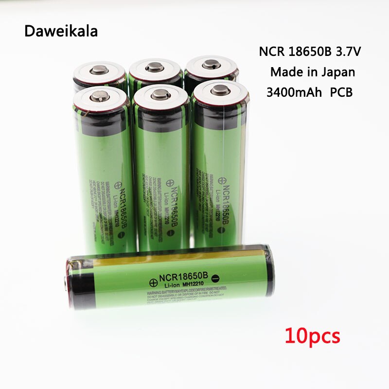 Daweikala Original 18650 battery NCR 18650B 3400mAh battery 3.7V Li-ion Rechargeable battery PCB Protected+ Free Shopping